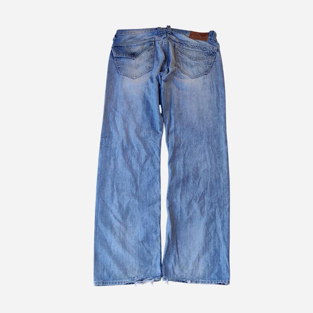 Y2K Guess Rebel Straight Leg Light Wash Denim with distressed details